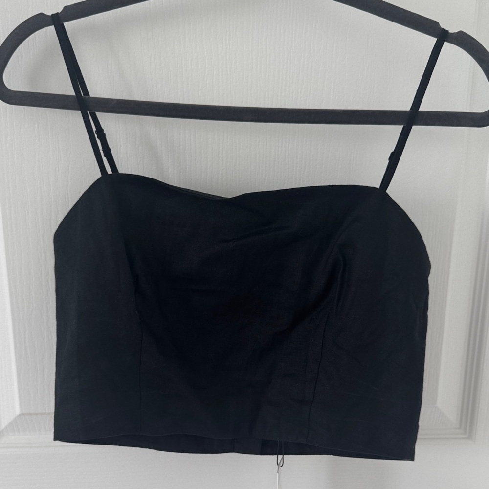 Solid & striped Loretto Black Spaghetti Strap Crop Top - Women small nwt